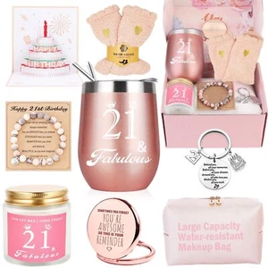 21st Birthday Gifts For Her, Happy 21st Birthday Basket Gifts Box for Best Fr... - Picture 1 of 7