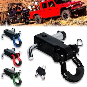 2" Trailer Hitch Receiver Shackle Bracket 3/4inch Towing Recovery D-ring 4WD SUV - Picture 1 of 11