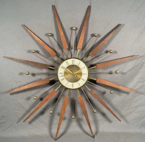 VTG Mid Century Modern Elgin 30.5" Starburst Sunburst Wall Clock Retro 1960's Cover