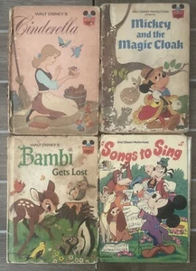 Vintage 70s Walt Disney Wonderful World Of Reading~ Cinderella~Bambi~Mickey - Picture 1 of 16