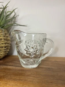Vintage Anchor Hocking “Star Of David” Glass Milk Creamer - Small Pitcher - Picture 1 of 8