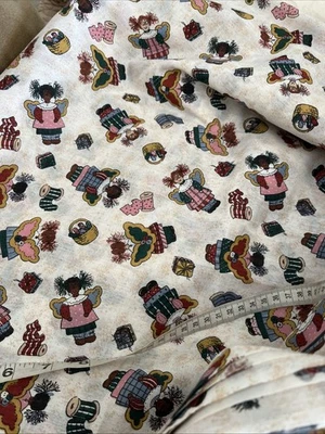 Cestas de carretéis de tecido primitivas country patchwork quilting anjos BTY - Imagem 1 de 3