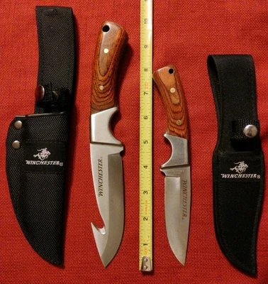 Lote de cuchillos de caza Winchester fijos espiga completa cuchillas inoxidables 4" y 5" bueno en muy buen estado Foto 1 de 4