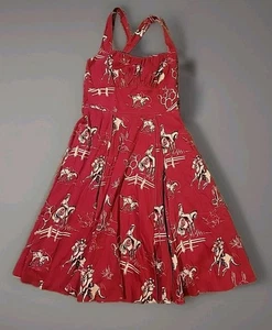 Pinup Couture Dress Women's XL Extra Large  Red Western Roy Rogers Cowboy Pocket - Picture 1 of 10