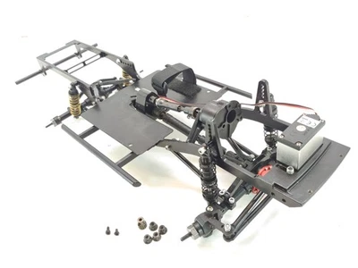Unknown Model Metal Chassis 1/10 4x4 Rock Crawler Roller Slider Chassis w/ Servo - Image 1 of 4