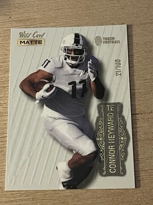 2022 Wild Card MATTE - Connor Heyward Touch Football White Vertical 21/100 - Image 1 of 2