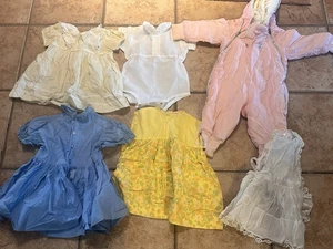 CHRISTENING VINTAGE 1960S BABY BOY GIRL DRESSES ROMPER SHORTALL COAT LOT 6 - Picture 1 of 11