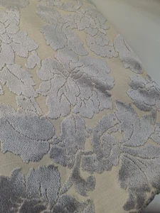 Jacquard Embroidered 168 x 138 cm Metallic Silver Thread Velvet Floral Furniture - Picture 1 of 13