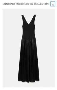 ZARA Woman Contrast Midi Dress ZW Collection V-Neck Wide Strap Small 8203/417 - Picture 1 of 15