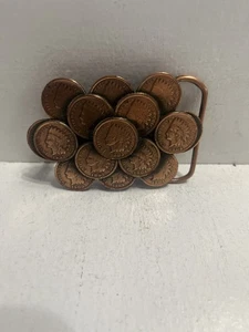 - Vintage 1982 Indian Head Pennies Motto Gürtelschnalle - Bild 1 von 3
