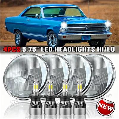 Faros LED redondos altos/bajos de 5,75" para Mercury Cougar 1967-76 Monterey Comet 4 piezas Foto 1 de 4