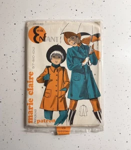 NEW + SEALED Marie Claire vintage sewing pattern children’s coat ages 5-12 1960s - Picture 1 of 7
