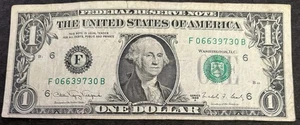 1988 A Atlanta $1 Bill Devil 66’s Fancy Numbers Note - Picture 1 of 2