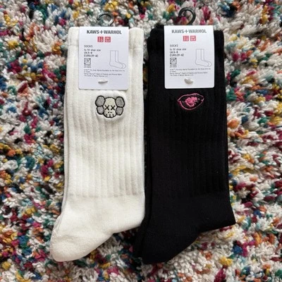 Uniqlo x Kaws x Andy Warhol Socks UK 5-8 (2 PAIRS) (Brand New With Tags) - Image 1 of 3