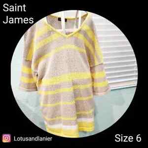 Saint James Yellow/ Tan Knit Blouse Sz 6