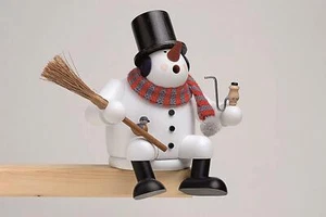 Räuchermann Kantenhocker Schneemann mit Besen BxTxH= 13x12x16cm NEU Rauchen - Bild 1 von 1