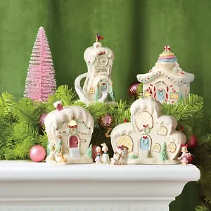 Lenox Grinch Christmas Who Ville 7 PCS DISNEY BRAND NEW 3 BUILDINGS 4 FIGURINES - Picture 1 of 5