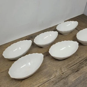 Juego de 6 cuencos LCTC con forma de hoja de cerámica blanca raros - Imagen 1 de 6