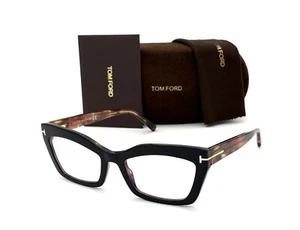 Tom Ford FT5766 005 Schwarz Havanna / Blau Block 54mm Brille TF5766 - Bild 1 von 4