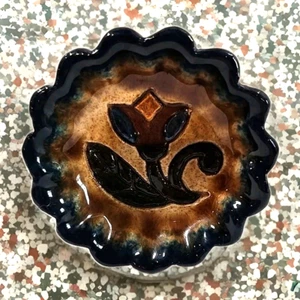 Vintage Oley Valley Pottery Red Ware Tulip Dish Butter Pat 2.5" August 9, 1991 - Picture 1 of 5