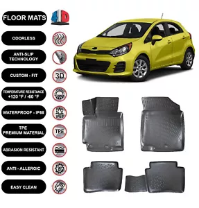 Alfombrillas forro para Kia Rio Hatchback (2012-2016) impermeables moldeadas en 3D 4 un. - Imagen 1 de 5
