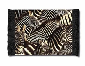 Lextra Zebraherd Coasterrug, Black/White/Dark Orange, 5.5 x 3.5 Inches, 4 Pack - Picture 1 of 1