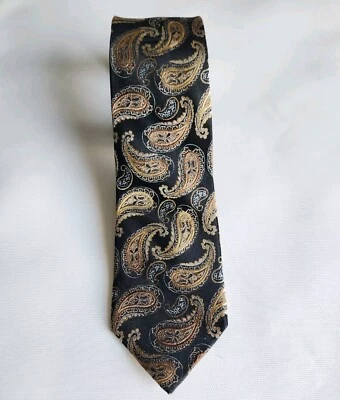 BRUNO PIATTELLI Tie Bronze Orange/Brown Gray Light Gold Silk Hand Made Necktie Foto 1 de 4