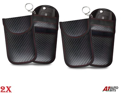 FLEXZON 2x Estuche de Bolsa Faraday Bloqueador de Señal para Llave de Coche - Llavero Jaula de Bloqueo RFID Sin Llave