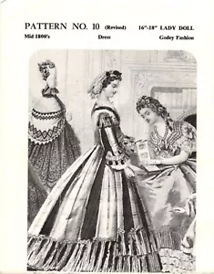 1800s Doll Dress Carter Craft Pattern 10 Revised Godey Fashion for 16"-18" Dolls - Picture 1 of 1