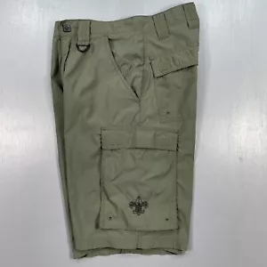 Boy Scouts Cargo Shorts Mens Extra Small Nylon Army Green Uniform BSA America XS - Picture 1 of 9