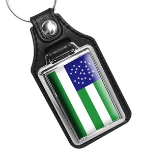 Llavero de imitación de cuero con diseño de bandera blanca verde del Departamento de Policía de la Ciudad de Nueva York - Imagen 1 de 3