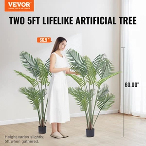 VEVOR Artificial Palm Tree, 5 FT Tall Faux Plant, Secure PE Material & Anti-Tip - Picture 1 of 11