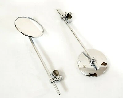 ROYAL ENFIELD BULLET 350cc 500cc CHROME SIDE REAR VIEW MIRROR SET 22MM CLAMP - Image 1 of 4