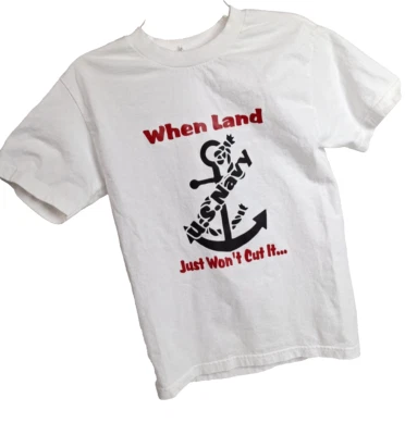 Camiseta Ancla Vintage Años 90 Marina de los Estados Unidos Talla S Estilo S Cuando la Tierra Simplemente No la Cortará Foto 1 de 4