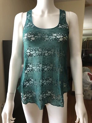 Camiseta sin mangas de encaje MUDD - espalda deportiva - verde - talla S Foto 1 de 4