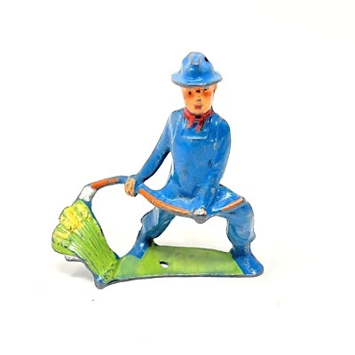 Manolo Happy Farm Serie #41/8 Granjero Corte Trigo con Guadaña Plomo Figura de Juguete Foto 1 de 4