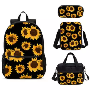 Sonnenblume Blumen Kinder Schulrucksack Thermo Brotzeittasche Federtasche Ranzen Posten - Bild 1 von 19