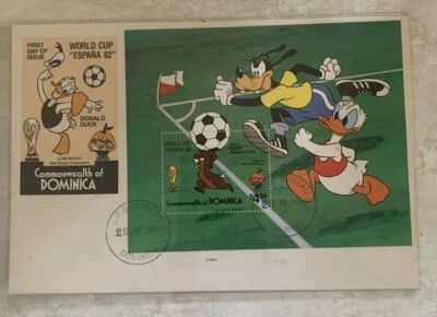 DOMINICA DISNEY WORLD CUP ESPANA '82 STAMPS S/S MNH SPAIN SOCCER SPORTS GOOFY - Image 1 of 2