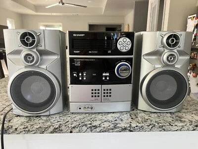 Sharp CD-ES777 5 Disc And Double Cassette Deck With Speakers - Image 1 of 4
