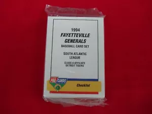 1994 FAYETTEVILLE GENERALS FLEER PROCARDS MiLB TEAM SET J ENCARNACION DETROIT - Picture 1 of 5