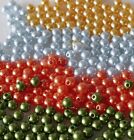  50x Schwarz/Rosa/Grün/Orange/Blau 6 mm Runde Acryl Perle Kunststoff Zwischenring Perlen 