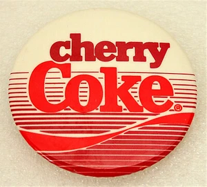 Pin de botón publicitario vintage Cherry Coke Coca-Cola soda nuevo 2000 - Imagen 1 de 3