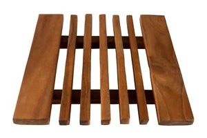 Alfombra de tríbol de madera de teca premium resistente al calor para ollas calientes y platos para servir - Imagen 1 de 5