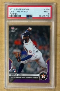2021 Topps Now #114 Cristian Javier RC Purple /25 Houston Astros PSA 9 MINT - Bild 1 von 2