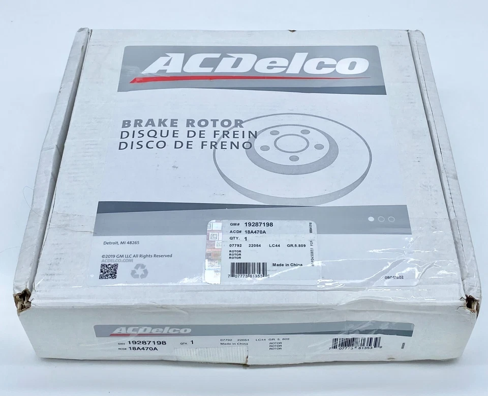 Rotor de freno trasero ACDelco 18A470A plateado sólido para Toyota Camry 1992-2001 Foto 1 de 3