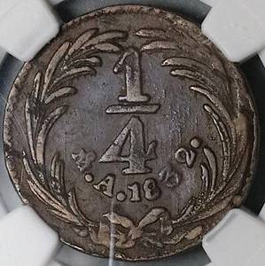 1832-Mo NGC VF 35 1/4 Real Mexico State Quart Quartilla Reales Coin (25022301C) - Picture 1 of 6