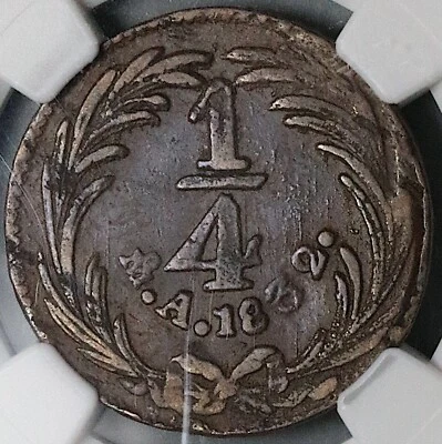 1832-Mo NGC VF 35 1/4 Real Mexico State Quart Quartilla Reales Coin (25022301C) - Image 1 of 4