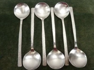 6 Vintage Viners Soup Spoons Viners Studio Gerald Benney Stainless #1 - Picture 1 of 1