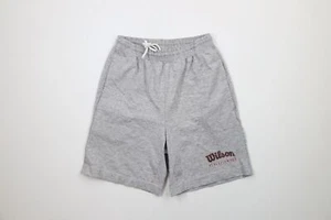 Vintage 90s Wilson Mens Small Faded Spell Out Above Knee Shorts Heather Gray USA - Picture 1 of 13
