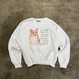 Vintage Retro Corgi Hundeliebhaber Sweatshirt Pullover Rundhals - Bild 1 von 6